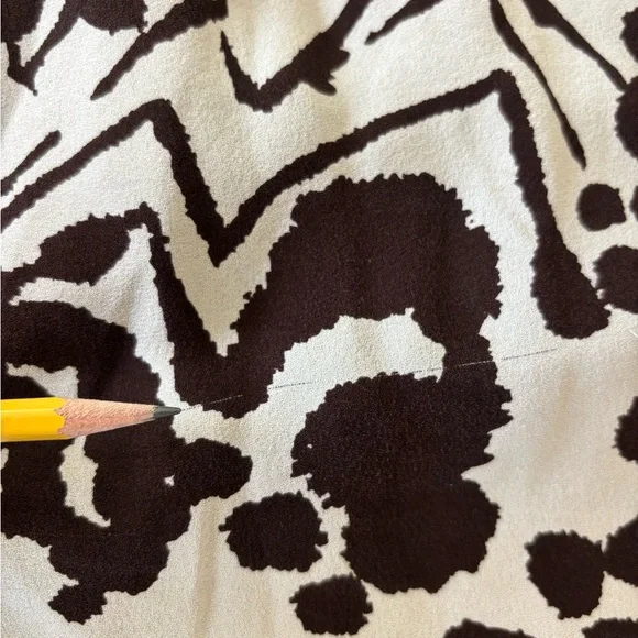Tory Burch Silk Wrap Dress Animal Print Brown Cream Belted Roll sleeve Size 4 - Picture 10 of 10